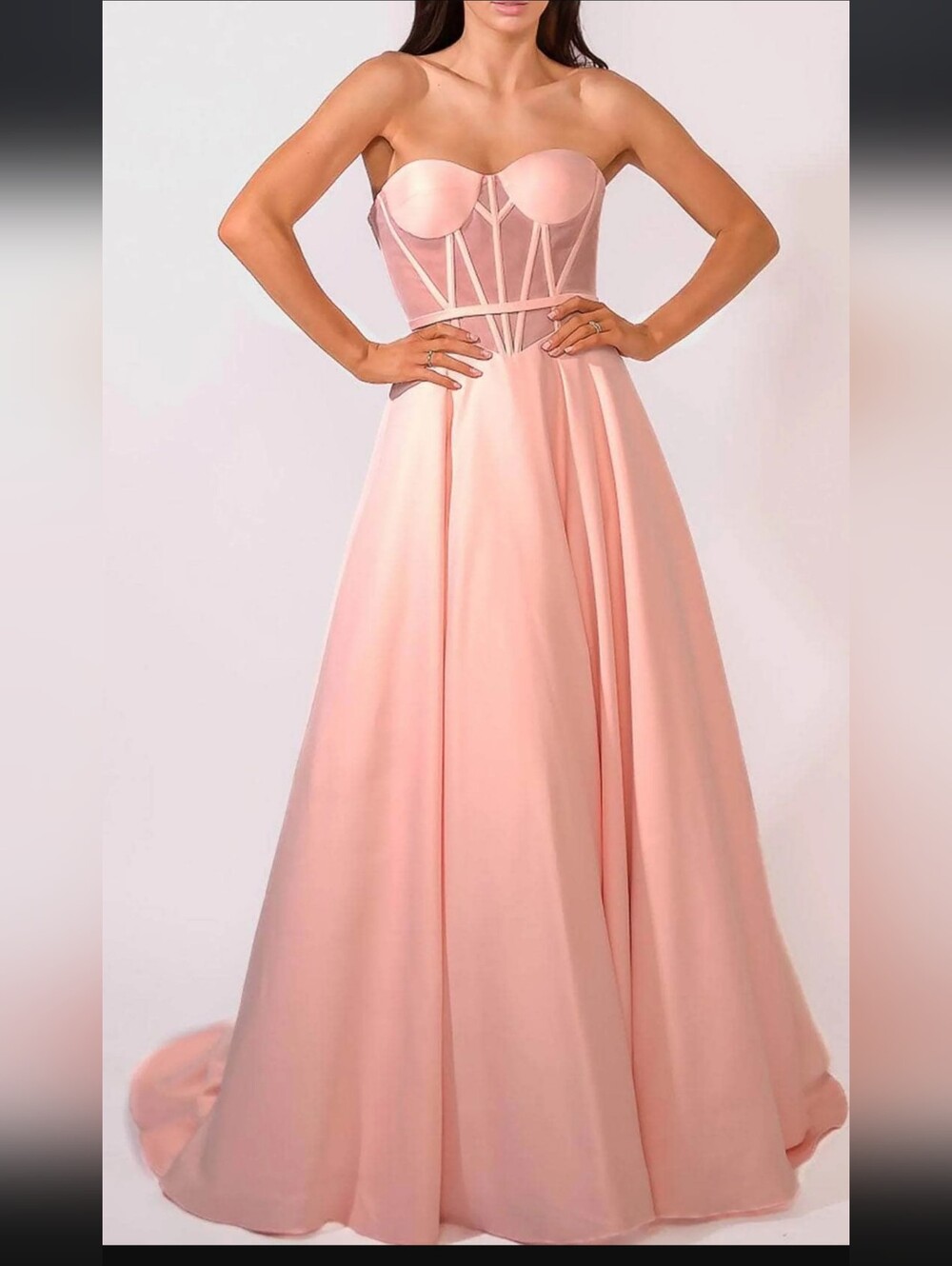 Terani Couture Strapless Blush Pink Ball Gown 241p2046